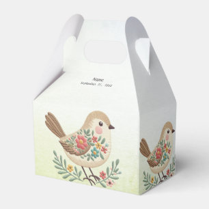 Little Bird Floral Gold Favour Box