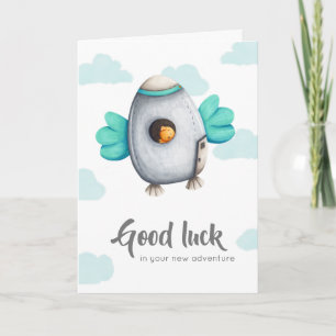 Little Bird in a Spaceship New Adventure Greeting Card