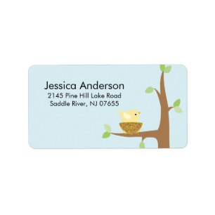 Little Bird Nesting Baby Shower address Label