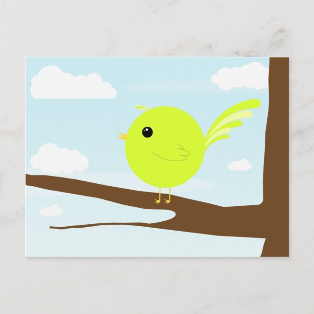 Little bird on a tree postcard (Front)