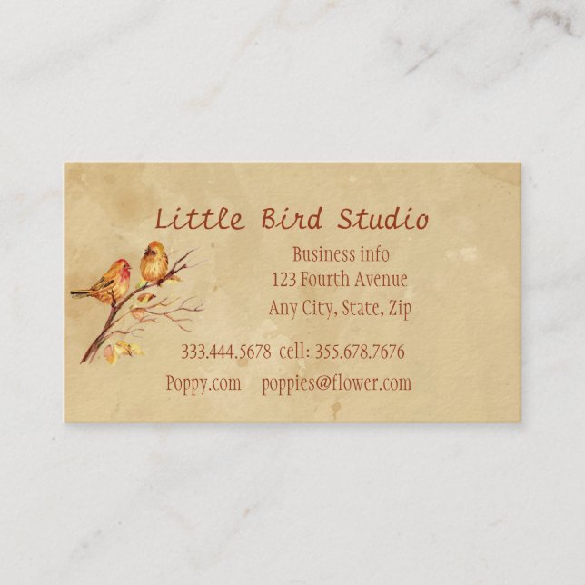 Little Bird Studio Custom Business Card (Front)
