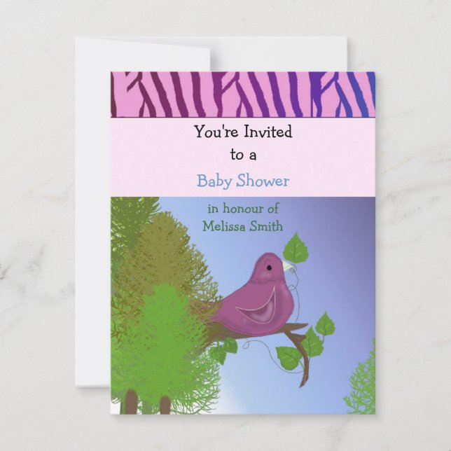 Little Birdie Baby Shower Invitation (Front)