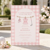 Little Birdie Golf Pink Girl Gingham Baby Shower