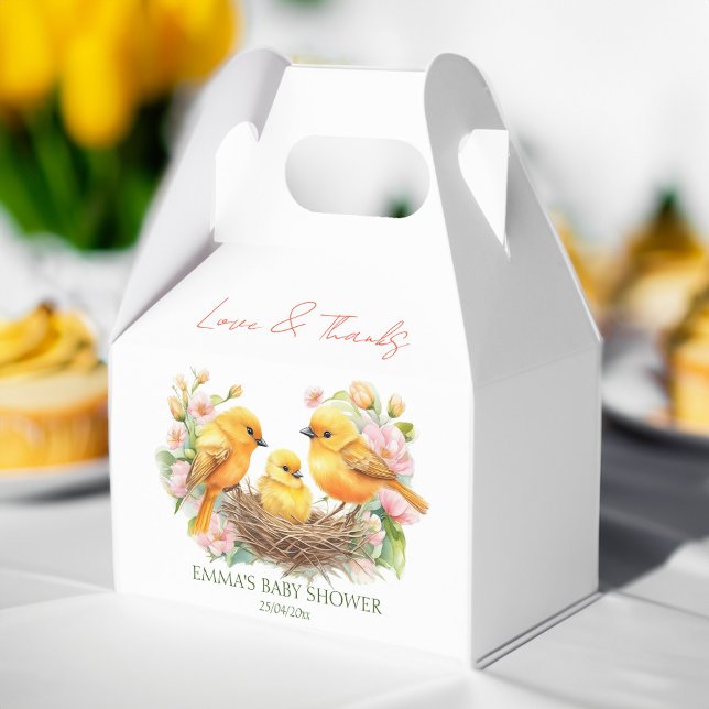 Little birdie hatching soon spring baby shower favor box (Little birdie hatching soon spring baby shower favor box personalized favor boxes baby shower favors)