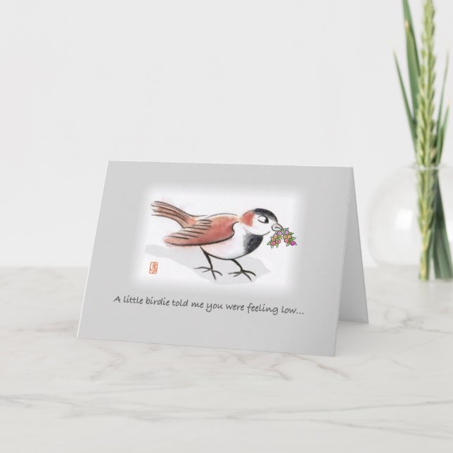 Little Birdie Thinking of You Card (Front)