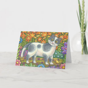 LITTLE BIRDIE TOLD ME, CAT BIRTHDAY CARD Customize