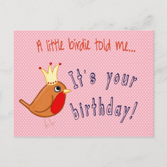 Little Birdie Told Me Postcard (Front)