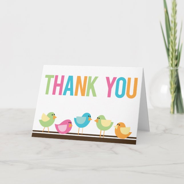 Little Birds Thank You Card (Front)