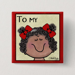 Little Birthday Girl for Goddaughter 2 Inch Square Button