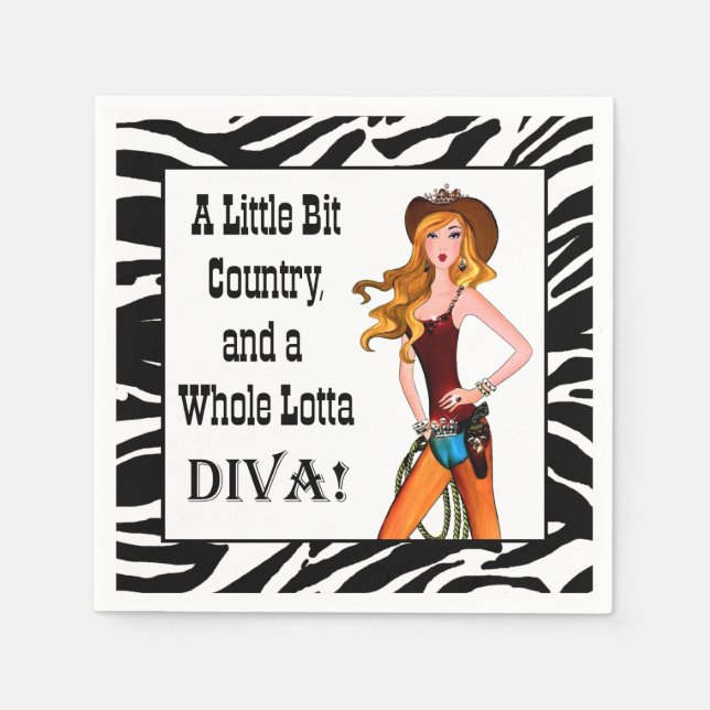 Little Bit Country and a Whole Lotta DIVA! Napkin (Front)