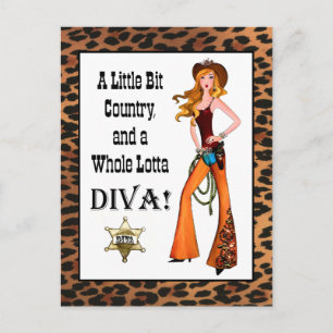Little Bit Country and a Whole Lotta DIVA! Postcard