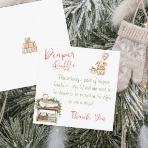 Little Bit Of Country Winter Boho Baby Girl Shower Enclosure Card