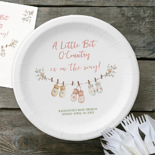 Little Bit Of Country Winter Boho Baby Girl Shower Paper Plate