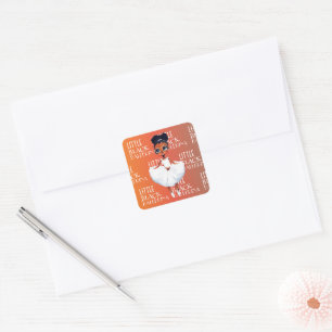 Little Black Ballerina Square Sticker
