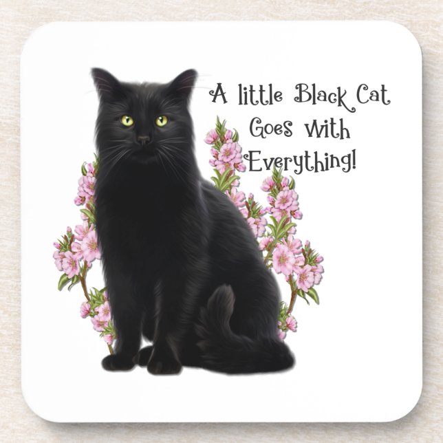 LITTLE BLACK CAT COASTER (Front)