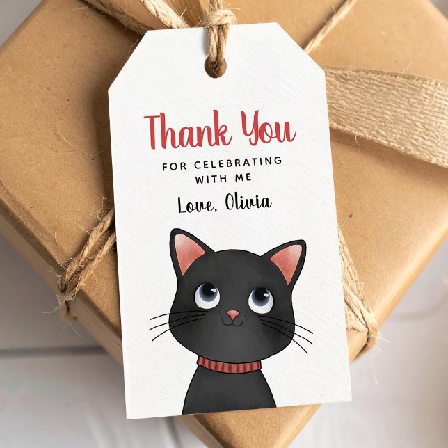 Little black cat thank you Gift Tag (Creator Uploaded)