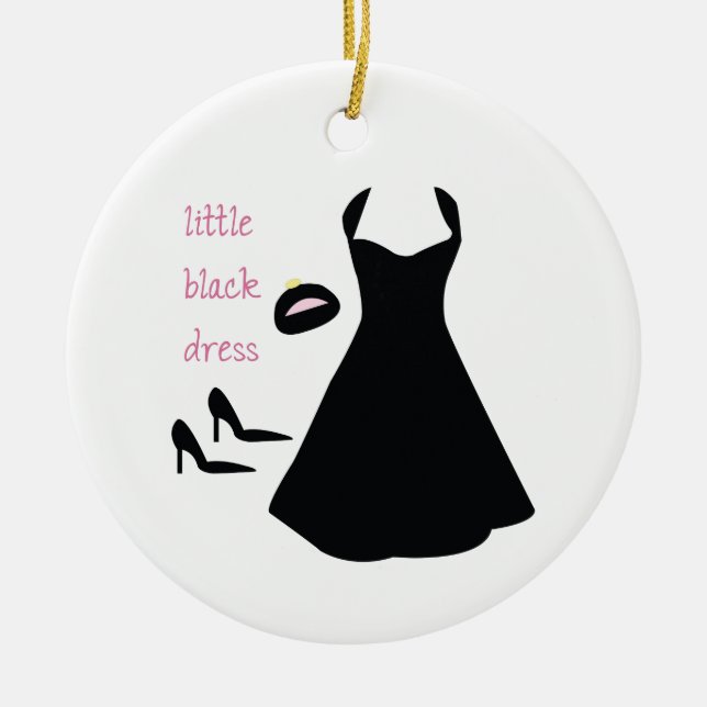 Little Black Dress Ceramic Ornament (Front)