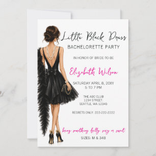 Little Black Dress High Heels Bachelorette Party Invitation