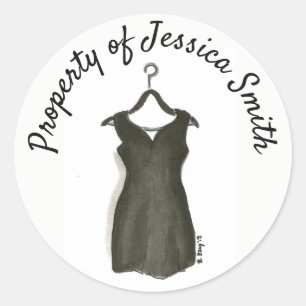 Little Black Dress Property of Personalized Style Classic Round Sticker