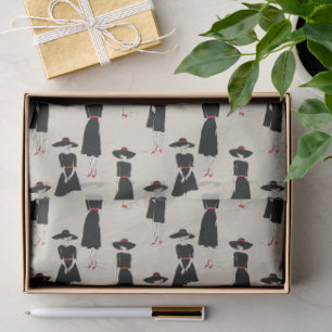 Little Black Dress Society Line Art Fashion Tissue Paper