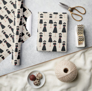 Little Black Dress Society Modern Minimal Fashion Wrapping Paper
