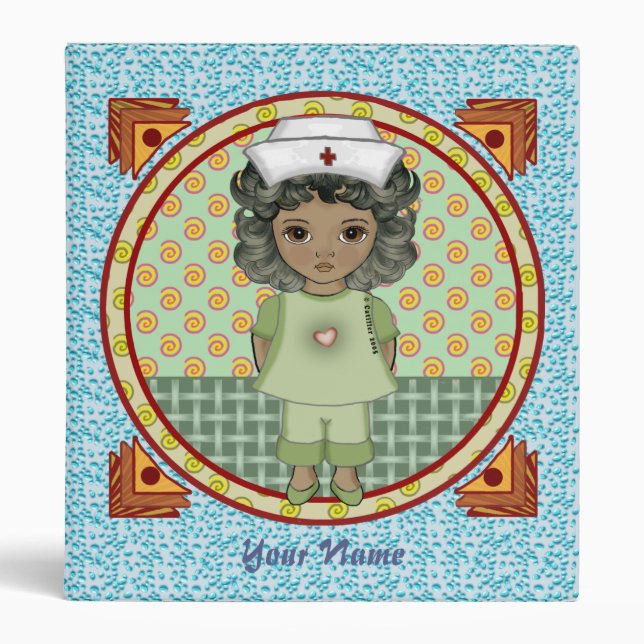 Little black girl nurse  binder (Front)
