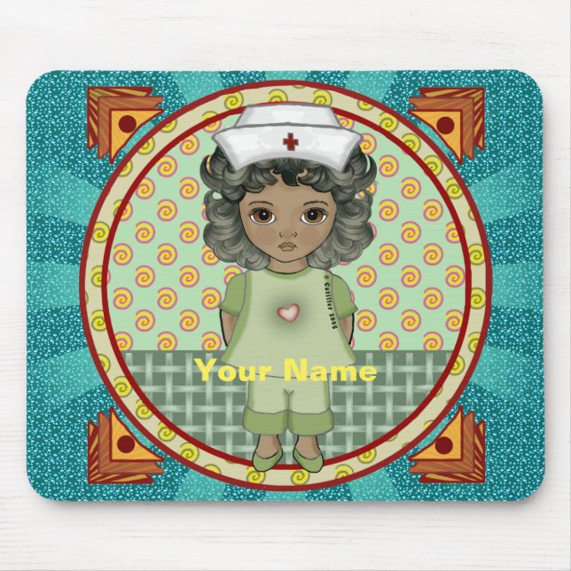 Little black girl nurse  mouse pad (Front)