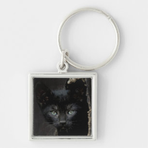 Little Black Kitty Keychain