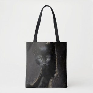 Little Black Kitty Tote Bag