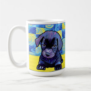 Little Black Lab Puppy Quilt Like Design Coffee Mug