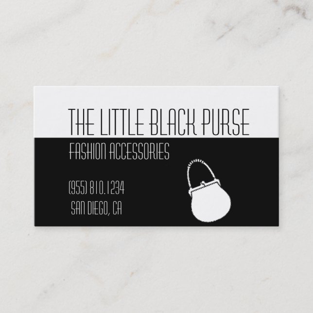 Little Black Purse - Customizable! Business Card (Front)