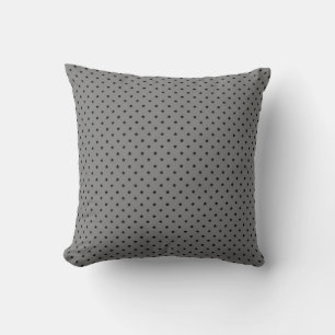 Little Black Stars on Grey Throw Pillow