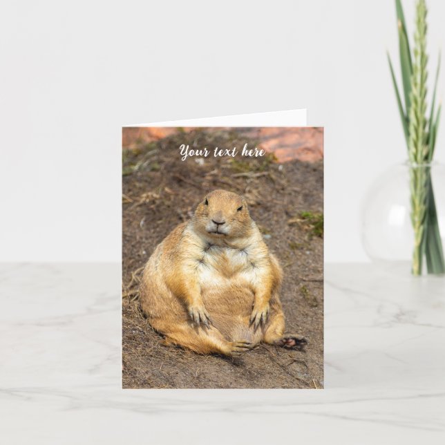Little Black-Tailed Prairie Dog Thank You Card (Front)