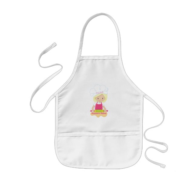 Little Blonde Girl Baker Kids Apron (Front)