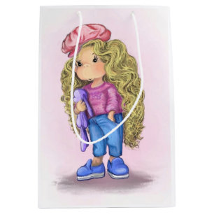 Little Blonde Girl Bunny Toy Gift Bag