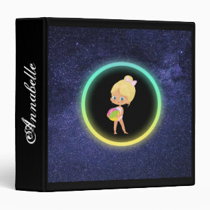 Little Blonde Girl Swimming Binder