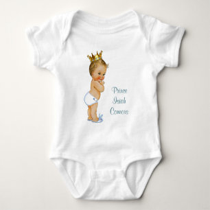 Little Blonde Prince Personalized Baby Bodysuit