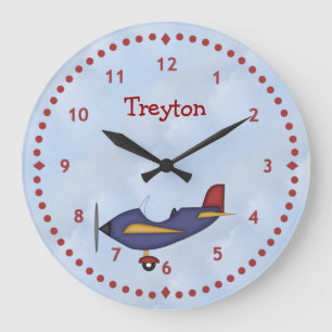 Little Blue Airplane Wall Clock