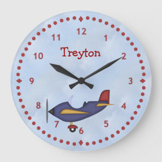 Little Blue Airplane Wall Clock