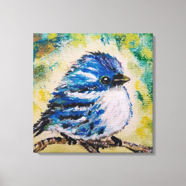Little Blue Bird Canvas Print (Front)