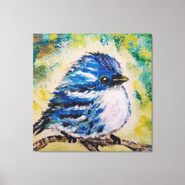 Little Blue Bird Canvas Print (Front)