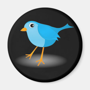 Little Blue Bird Cute Classic Custom Round Magnets