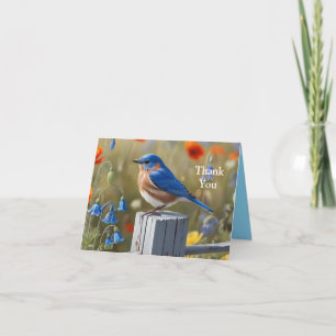 Little Blue Bird Folded Thank You Card