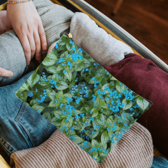 Little Blue Brunnera Flowers Floral Accessory Pouch (In Situ)