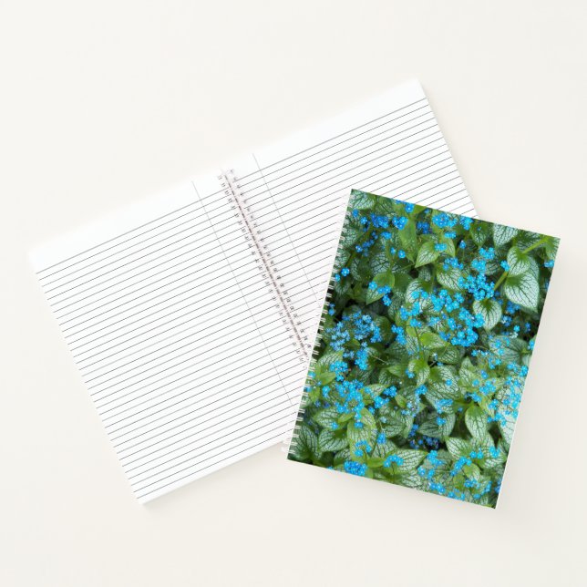 Little Blue Brunnera Flowers Floral Notebook (Inside)