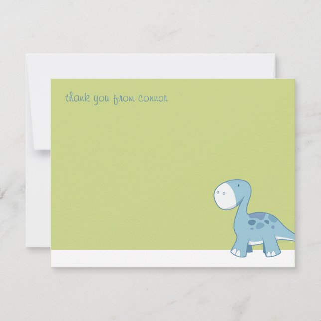 Little Blue Diplodocus | Cartes de remerciement pl (Devant)