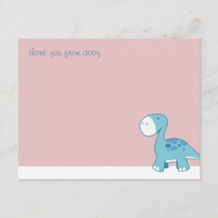 Little Blue Diplodocus   Flat Thank You Note Cards