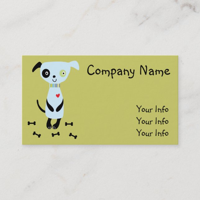 Little Blue Dog Business Cards (Front)