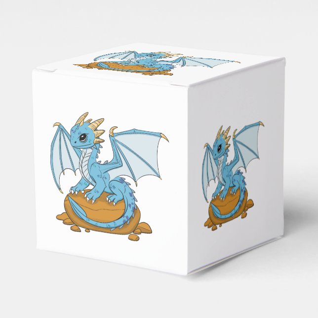 Little Blue Dragon Favor Box (Front Side)