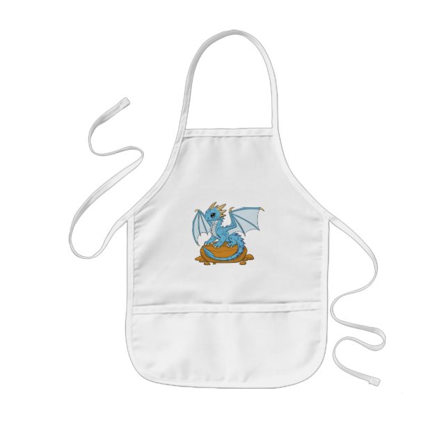 Little Blue Dragon Kids Apron (Front)